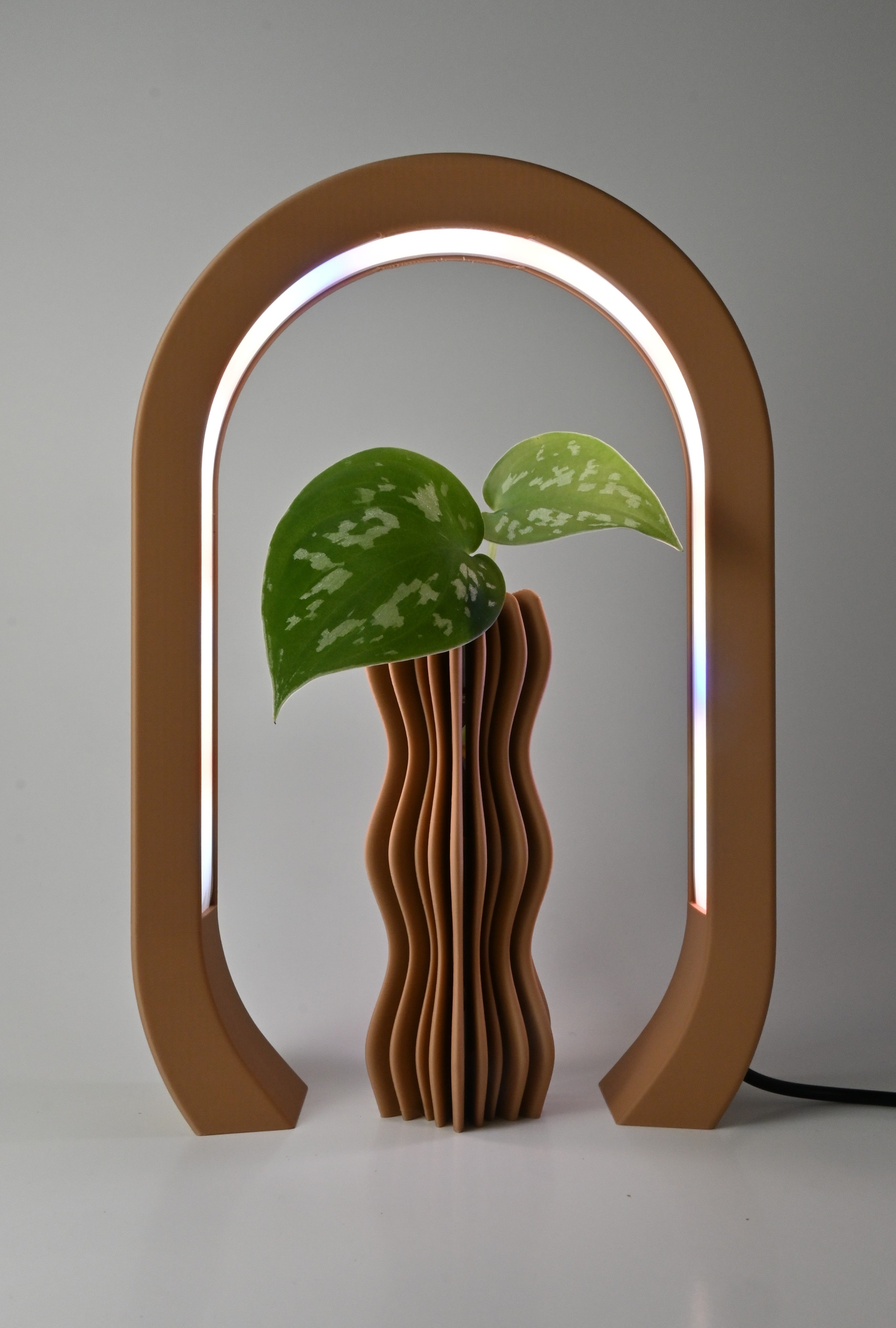 Natural Oak Grow Light Sculpture Home Decor